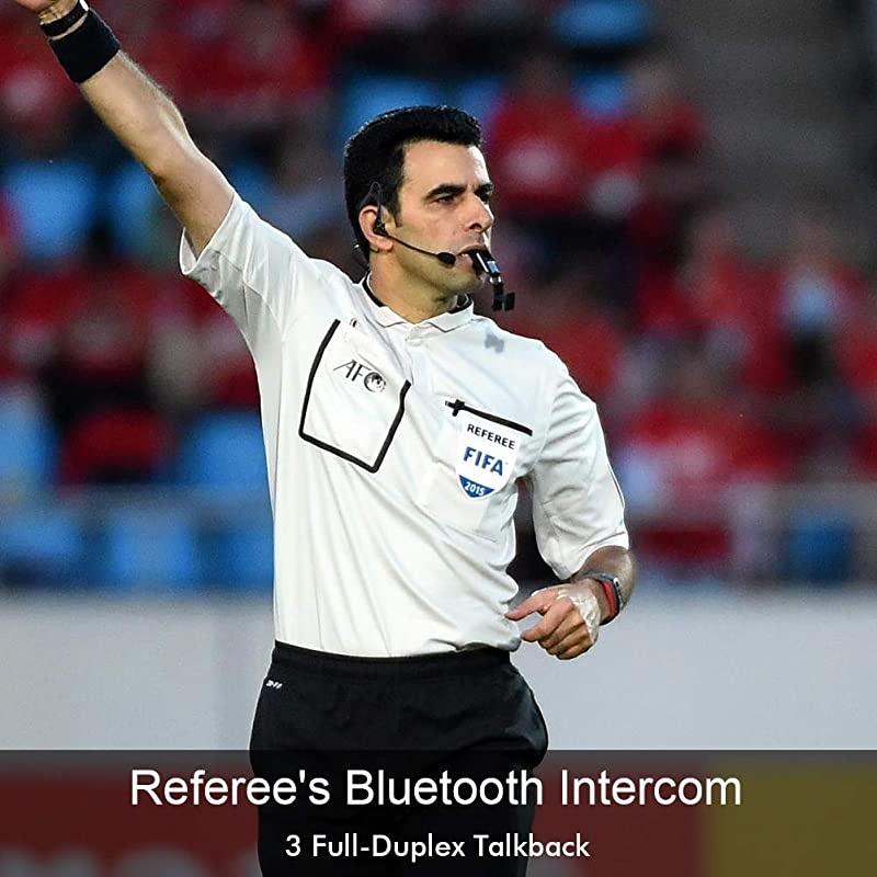 Professional Football Referee V6C Intercom 850mAh Motorcycle Snowmobile Full Duplex 1200M Wireless BT Intercom Interphone Earpiece with Referees Headset and Armband