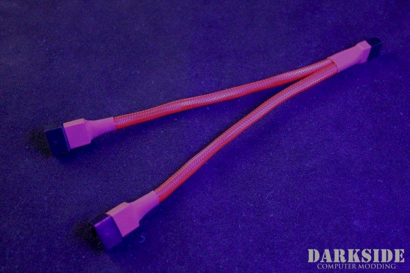 Darkside 4-Pin Dual Fan Power Y-Cable Splitter - Red UV (DS-0473)