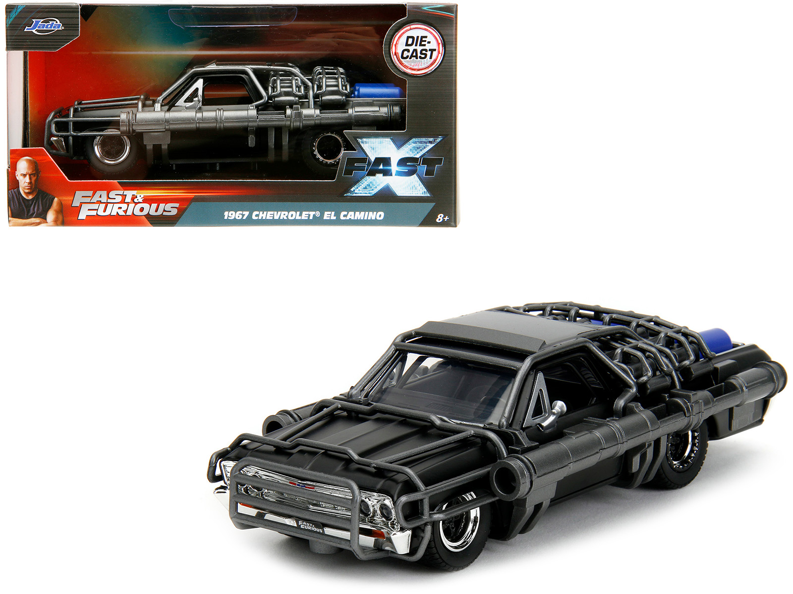 Dom's Chevrolet Chevelle SS Red with Black Stripes "Fast & Furious" Movie 1/24 Diecast Model Car by Jada