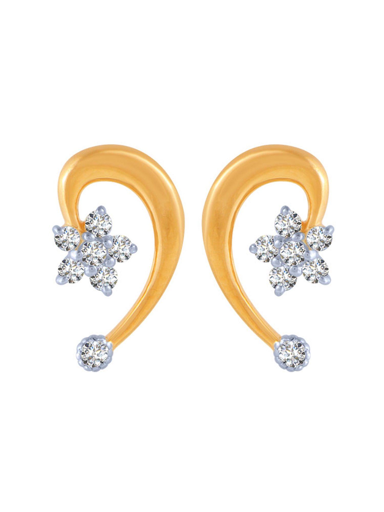 P.C. Chandra Jewellers 18 kt Gold & Diamond Earrings