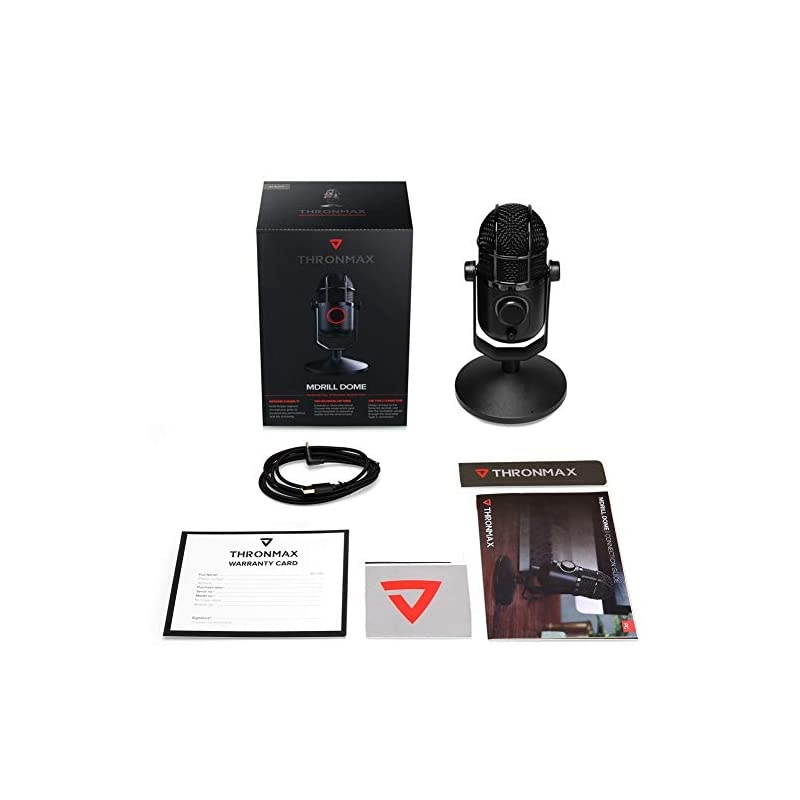 MDRILL Dome Professional USB Studio Condenser Microphone for ChattingSkypeYouTubeRecordingGamingPodcasting for iMac PC Laptop Desktop Windows Computer Black