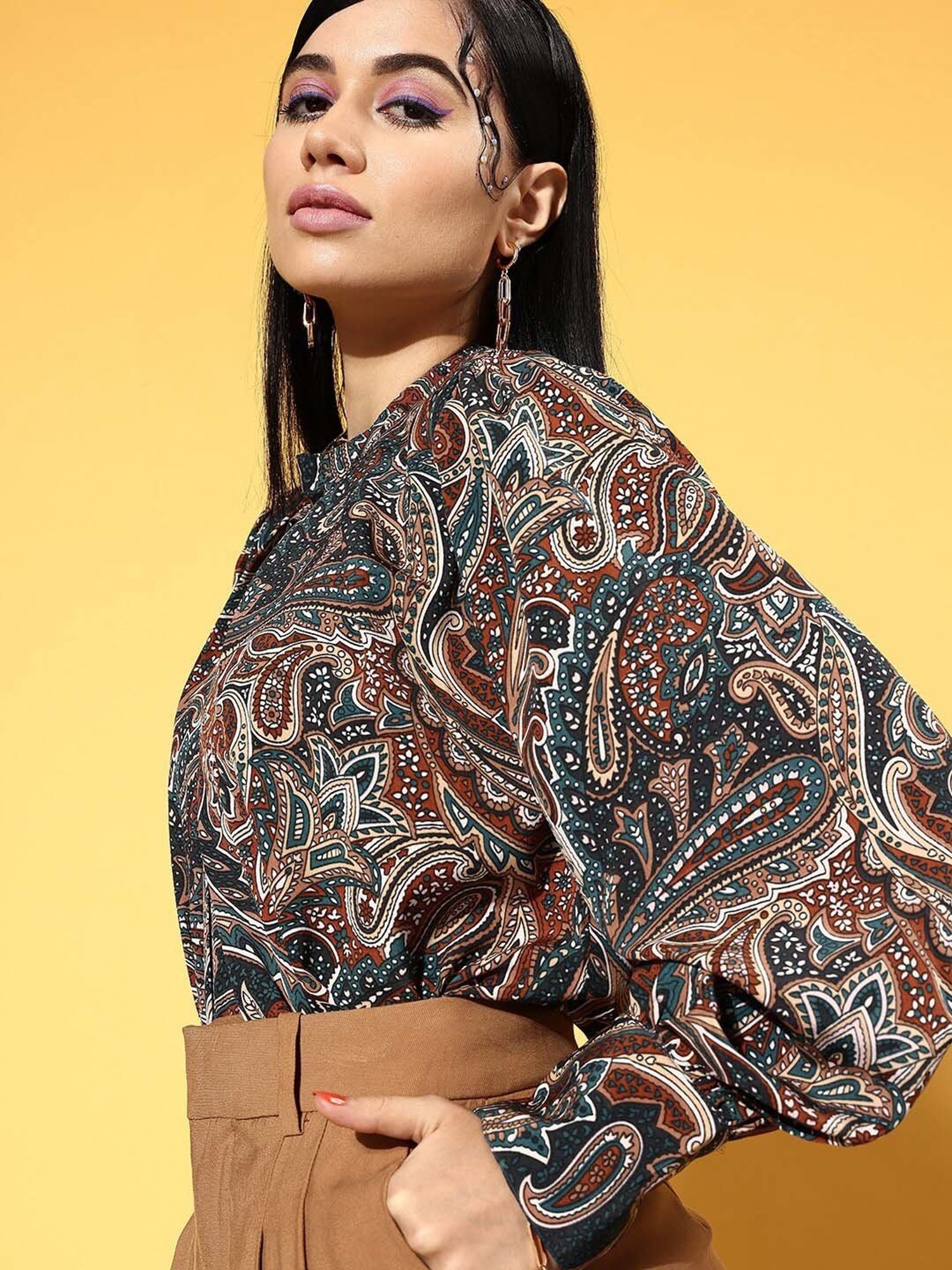 Melon by PlusS Black Printed Round Neck Top