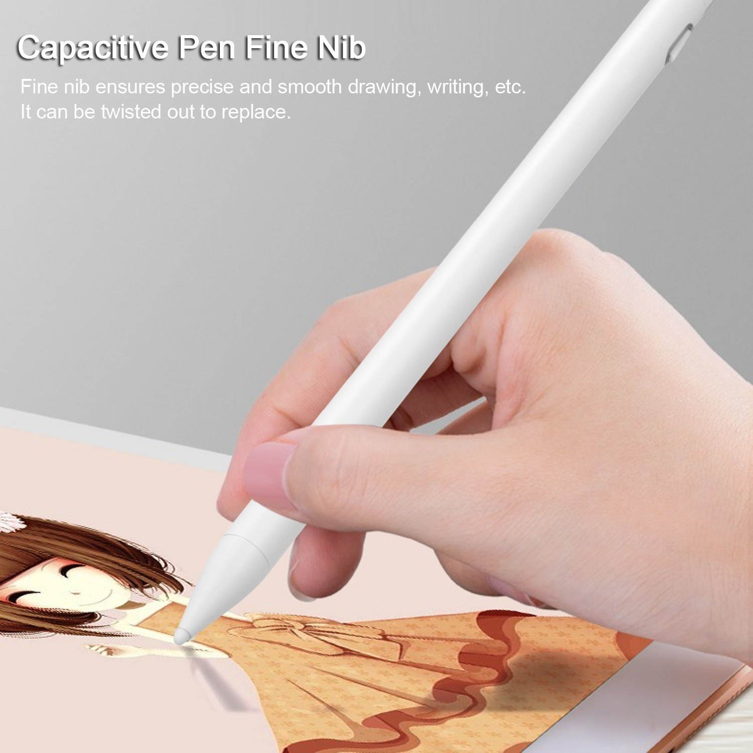 Capacitive Pen for iPad Active Stylus Pen with Palm Rejection Compatible with iPad Pro Air Mini Rechargeable