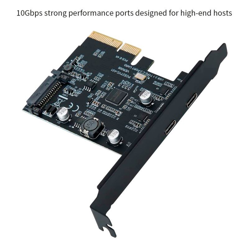 Add on Cards USB 3.1 Dual 10Gbps 2x Type-C Ports PCI Express Controller Riser Card Expansion Adapter for Mac Pro Windows Miner