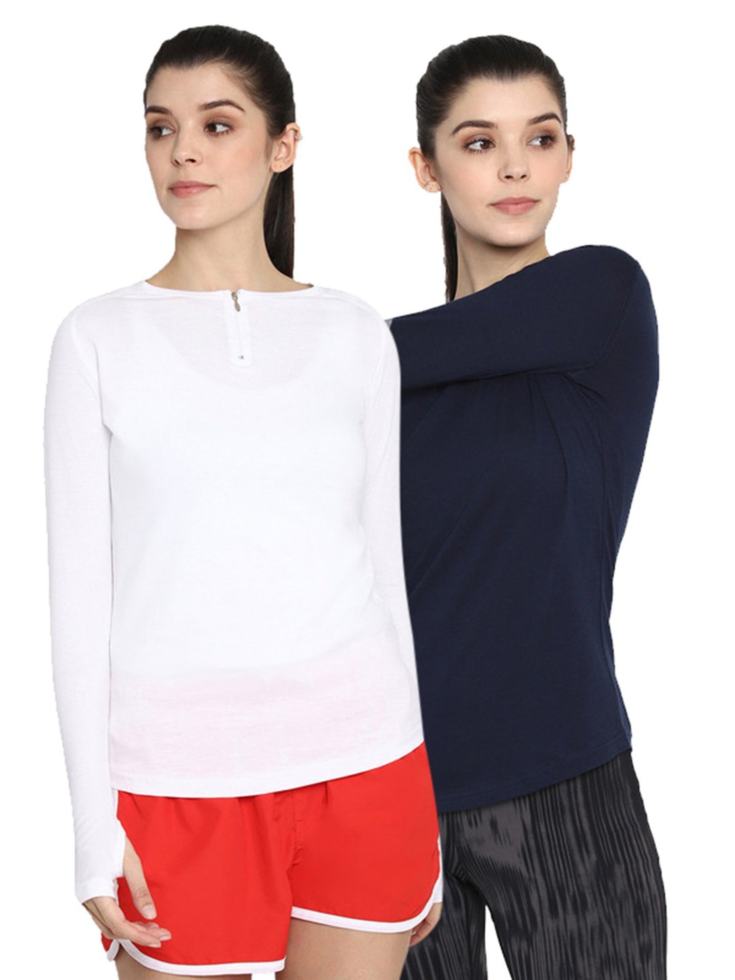 Appulse White & Navy Cotton T-Shirt - Pack of 2