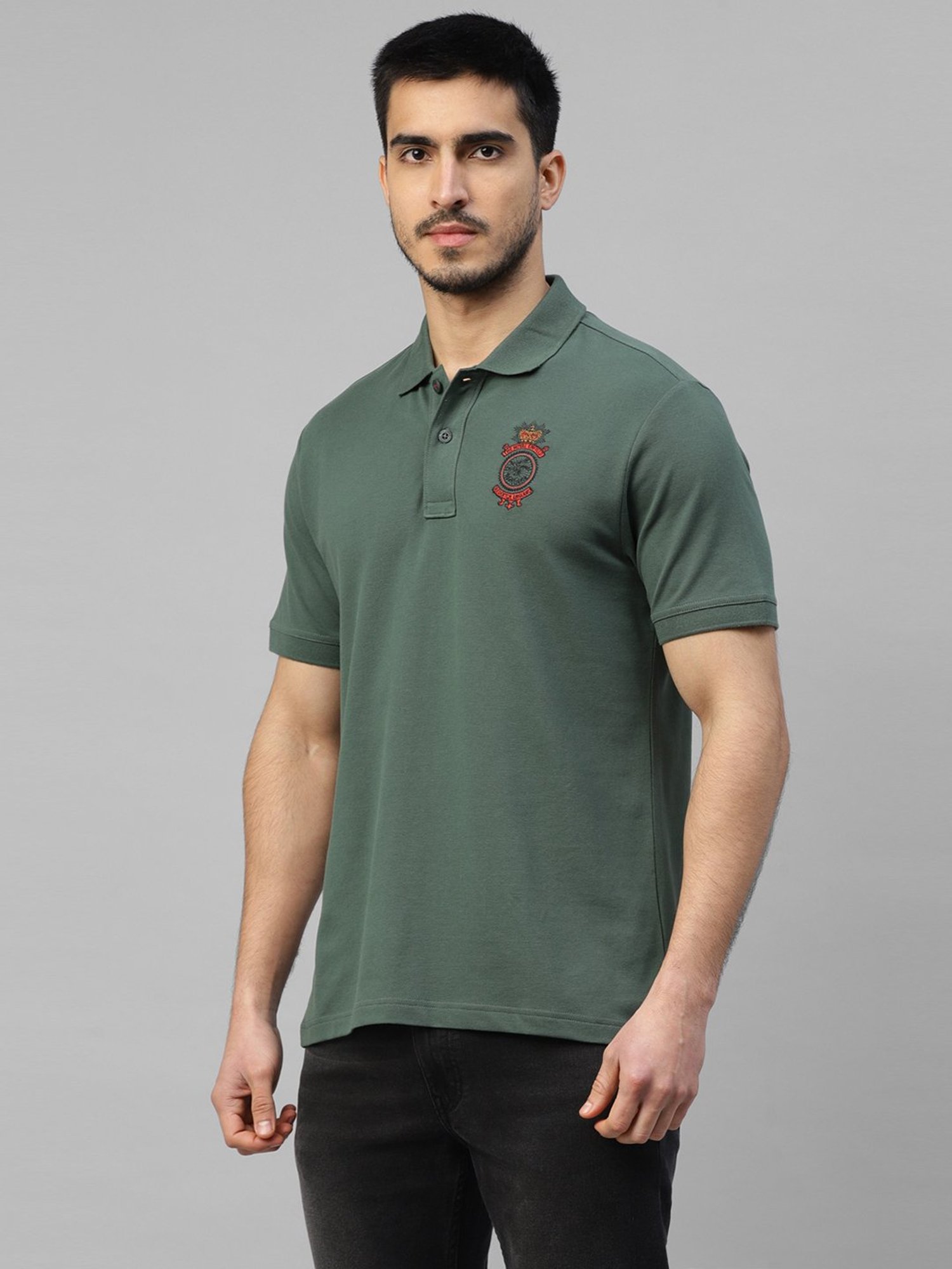 Royal Enfield MLG Dark Olive Regular Fit Logo Polo T-Shirt