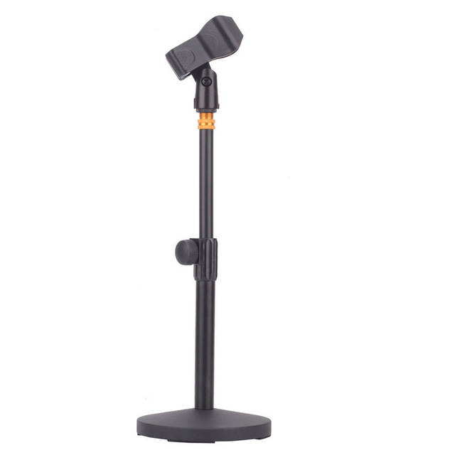 oldable Desktop Mic Stand Adjustable Angle Foldable Table Tops Microphone Mount Holder Stand Bracket Plastic Black