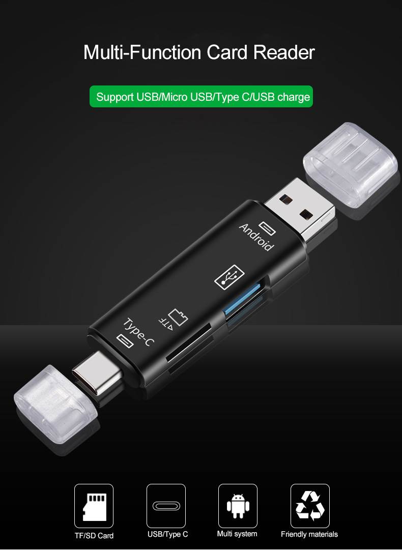 Usb 3.1 Card Reader High Speed SD TF Micro SD Card Reader Type C USB C Micro USB Memory Multi-Function Card Reader/Writer OTG/USB for Mobile Phone,Laptop ,Computer