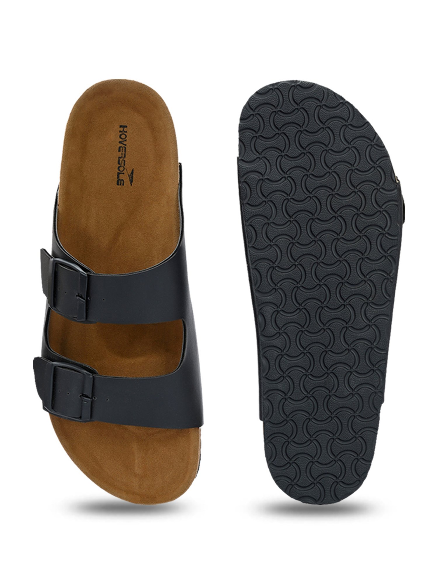 Hoversole Men's Black Cork Casual Sandals