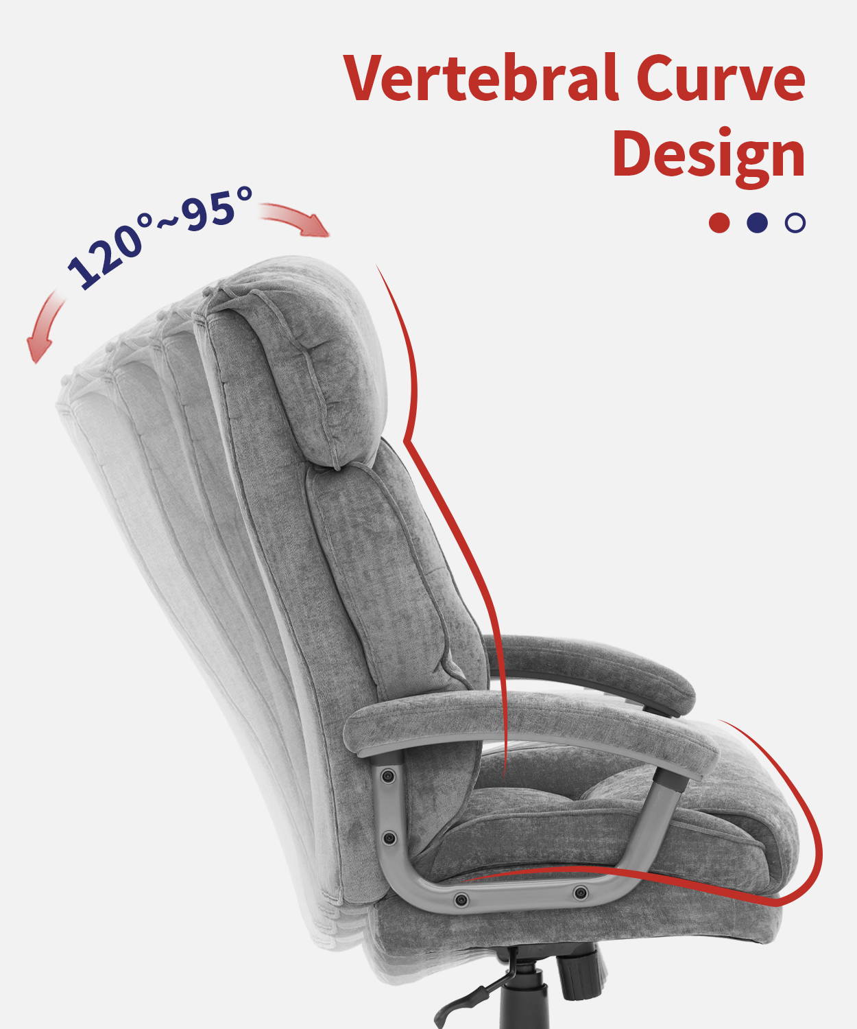 Office Chair Gaming Chair, Ergonomic Big Chair 400lbs Upholstered Swivel Adjustable Height Thick Padding Headrest, Black