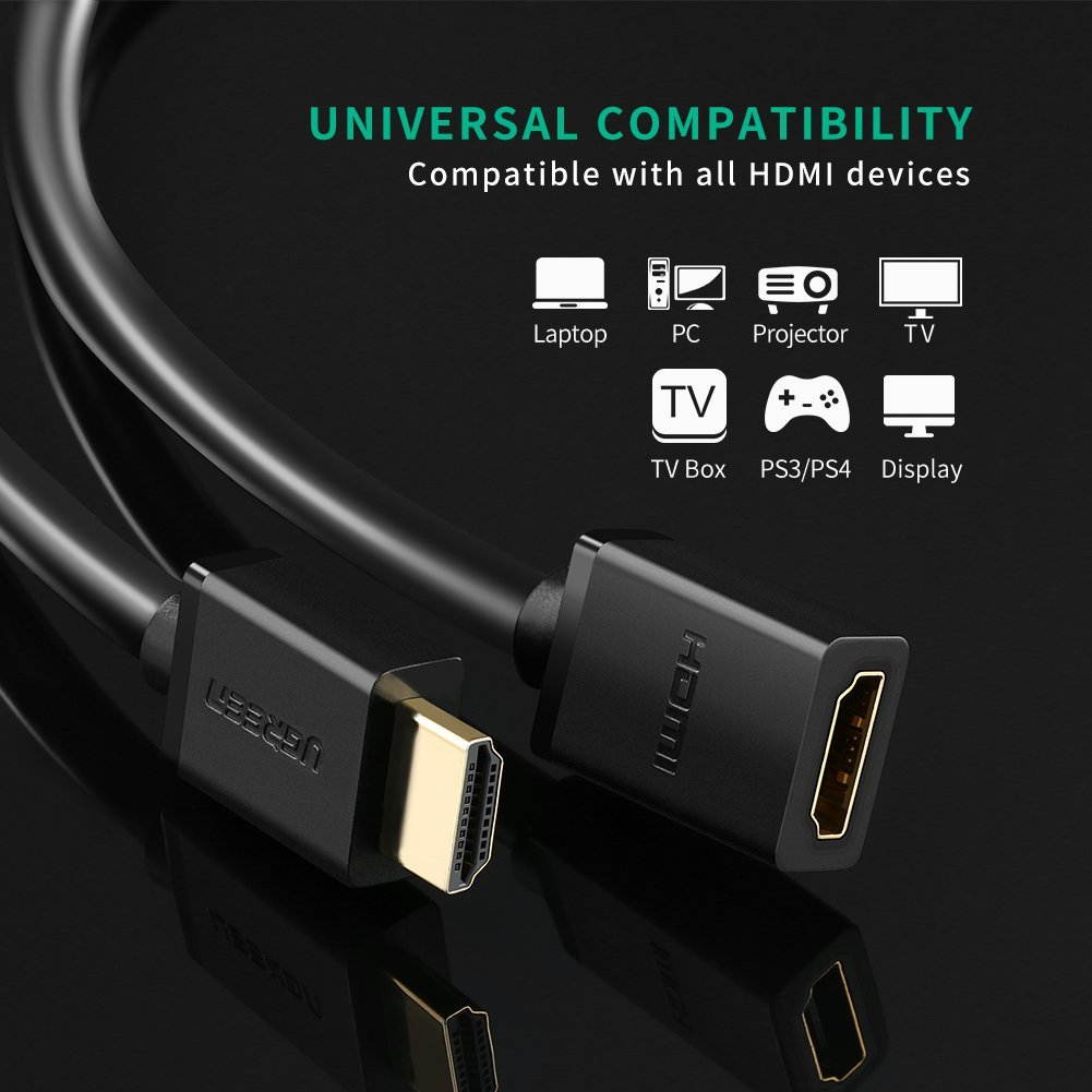LUOM HDMI Extension Cable 1080P 4K 3D HDMI Male to Female Extender for Computer/HDTV/Laptop/Projector in Audio Video Cable(3.3 Feet,1 Msters)