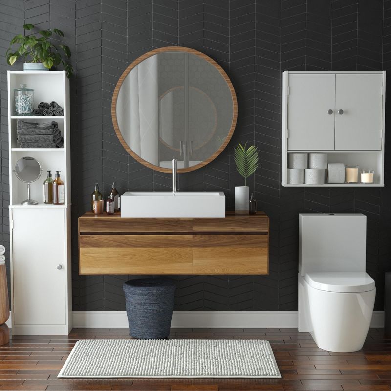 RealRooms Basin Wall Cabinet, Bathroom Storage Furniture, White