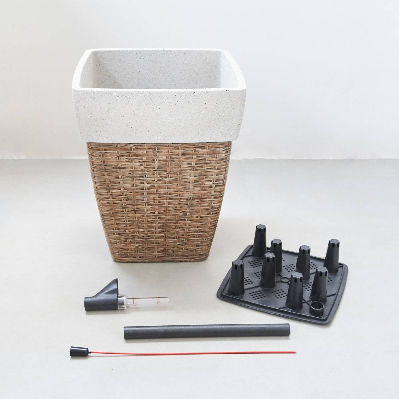 Martha Square Self-Watering Planter Sandy Brown - Vifah