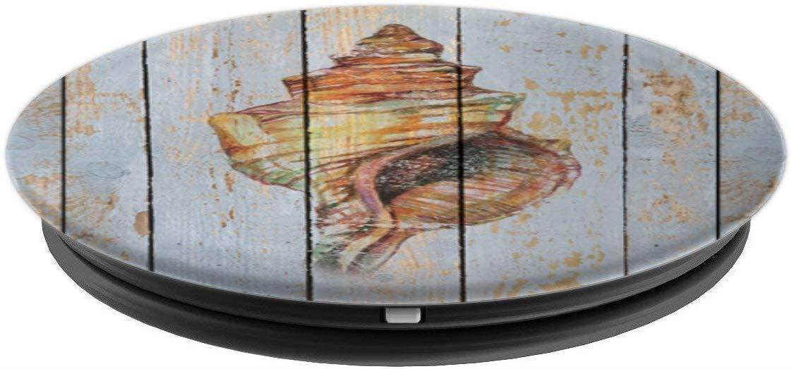 Ocean Seashell Driftwood, Phone Mount Hand Holder Knob 6118E