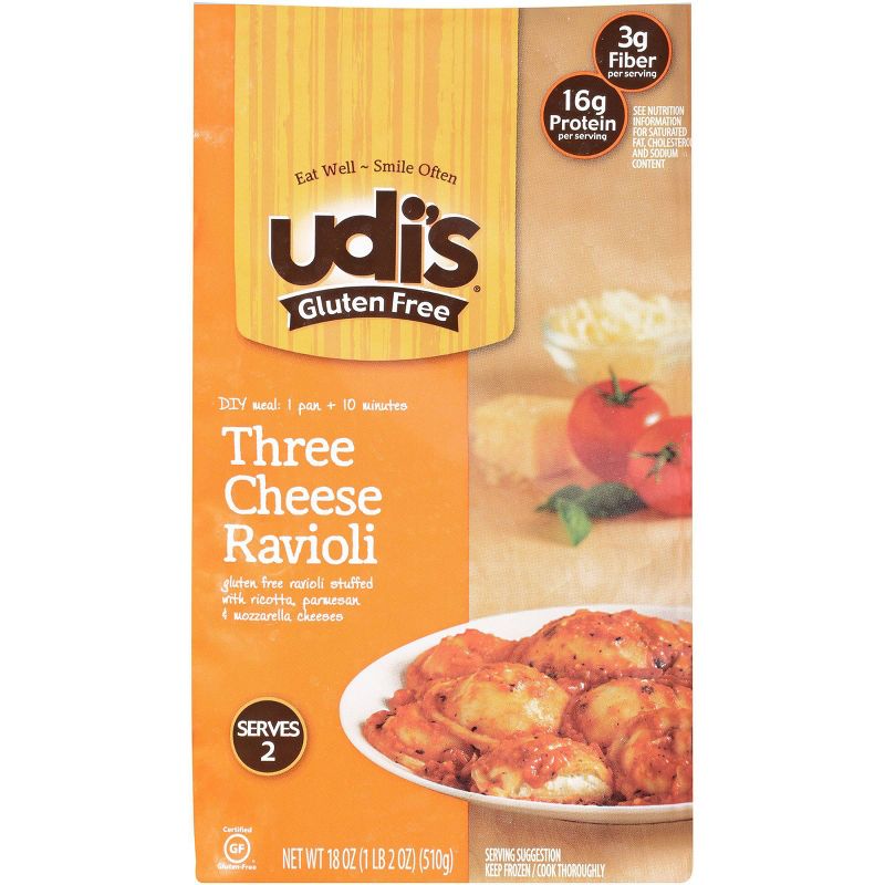Udi's Gluten Free Three Cheese Frozen Ravioli - 18oz