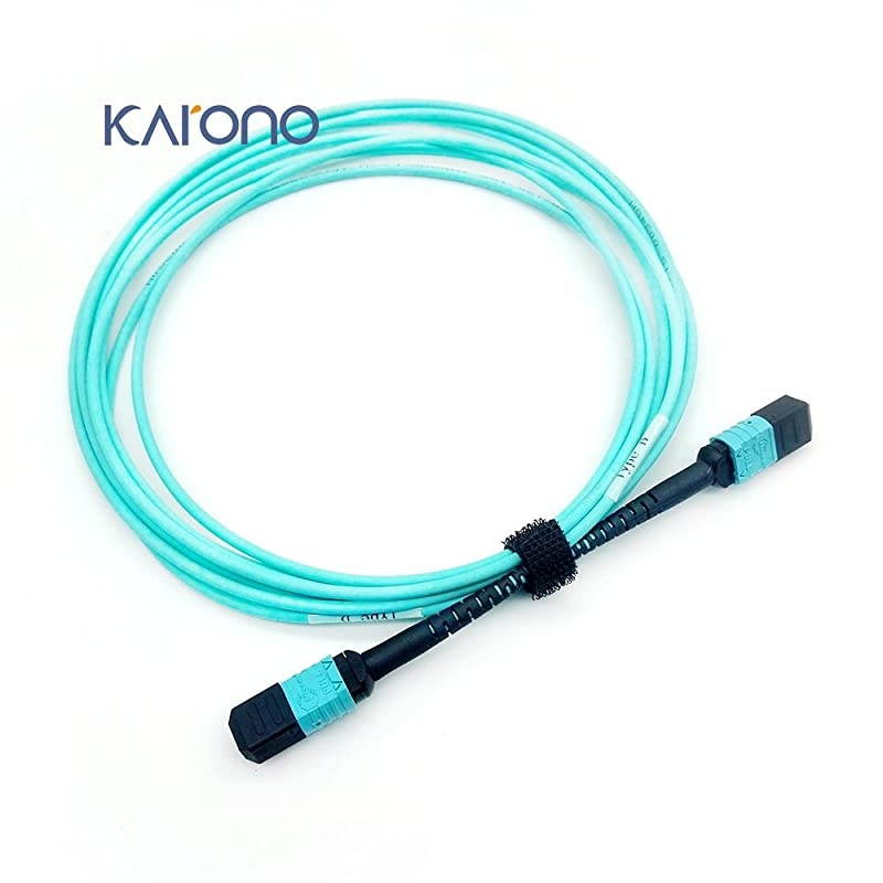 MPO to MPO Fiber Optic Patch Cord Type B 33 ft 10M OM3 MultiMode Fiber 12core Fibers for QSFP+Transceivers MTP Compatible Application Aqua