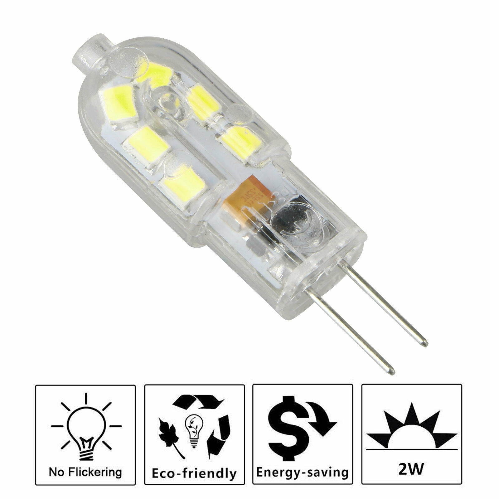 10/20Pack G4 20W 2835 SMD Bi-pin 12 LED Lamp Light Bulb DC 12V 6000K White Warm