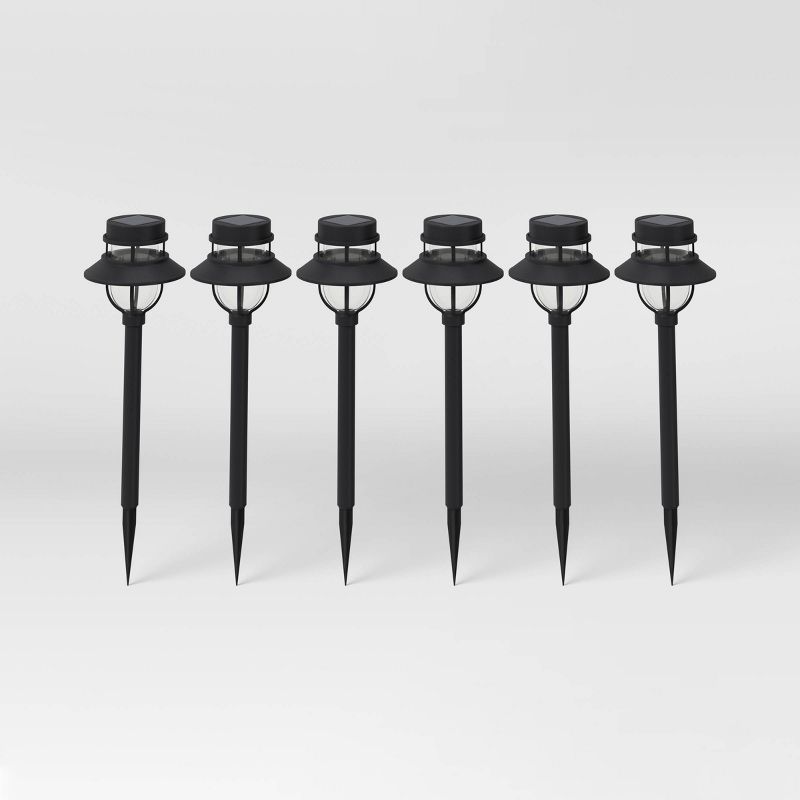 6pk Dual Hood Pathway Lights Black - Threshold™