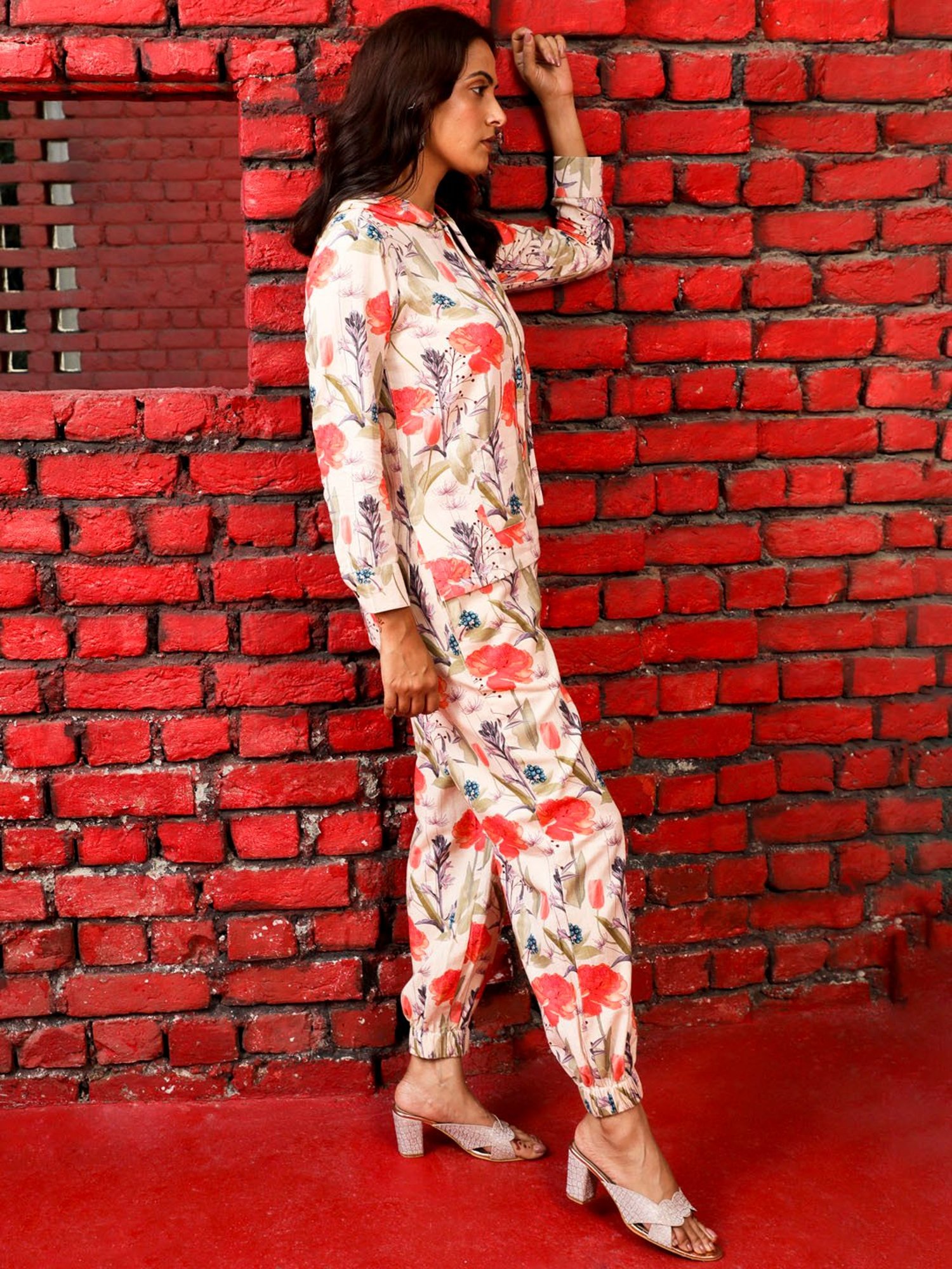 Jaipur Kurti Multicolor Hoodie With Joggers