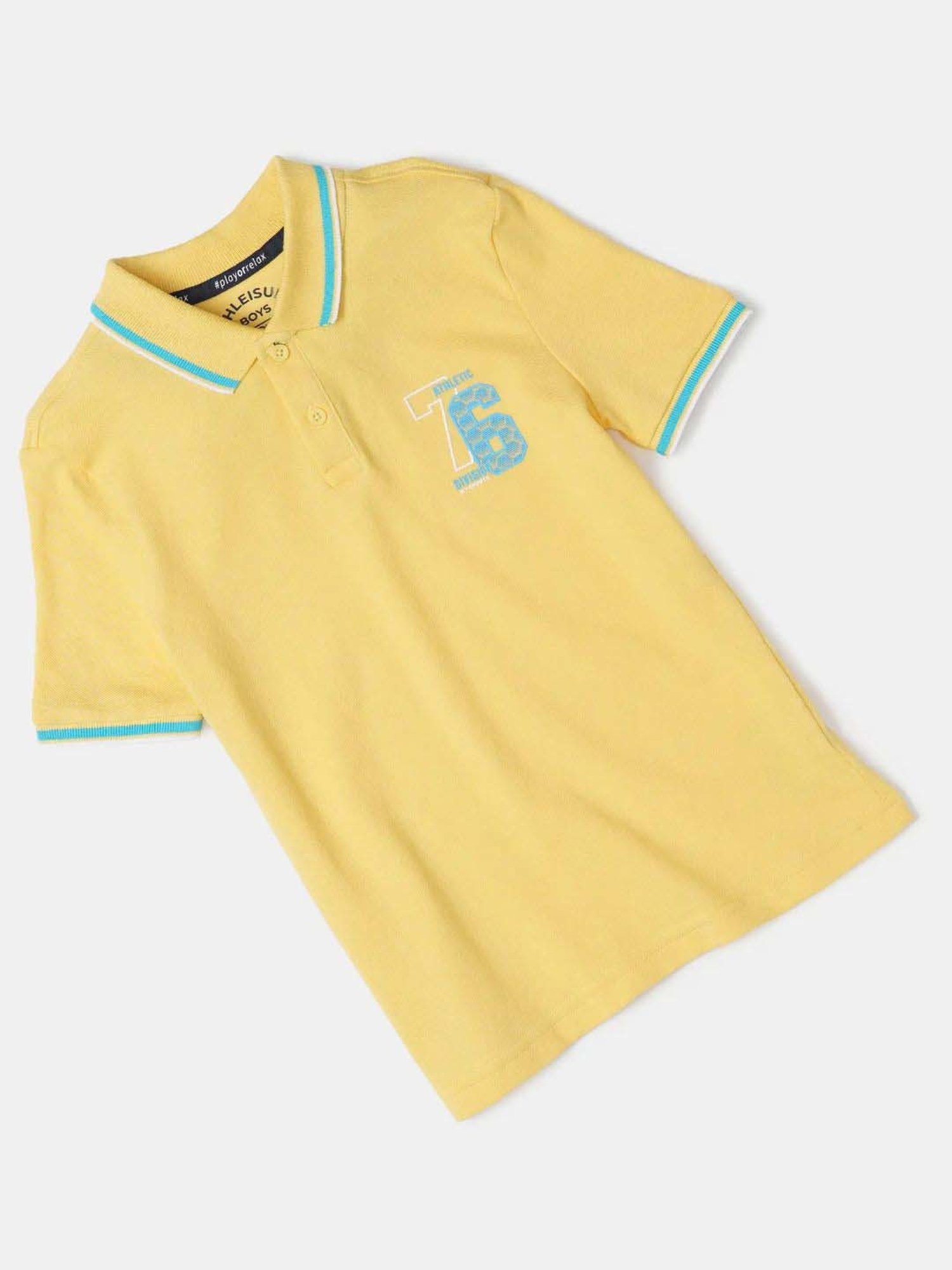 Jockey Kids Yellow Cotton Printed Polo T-Shirt