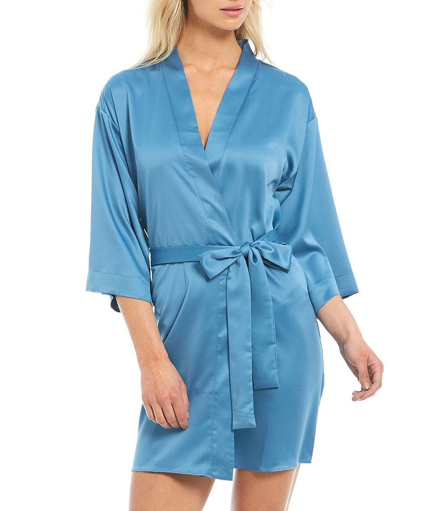 Flora Nikrooz Victoria Satin Short Wrap Robe