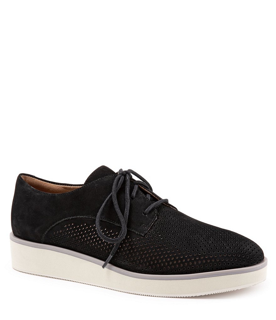 SoftWalk Willis Perforated Suede Platform Oxfords