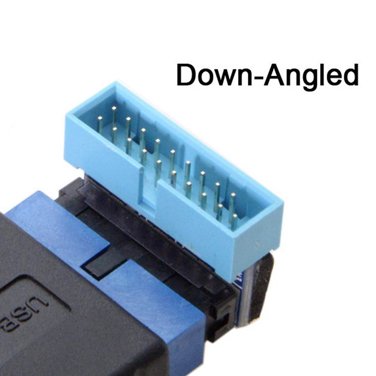 Xiwai USB 3.0 20pin Male to Female Extension Adapter  Down Angled 90 Degree for Motherboard Mainboard
