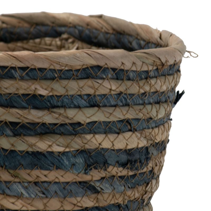 Set of 2 Blue Striped Cattail Decorative Storage Baskets - Foreside Home & Garden