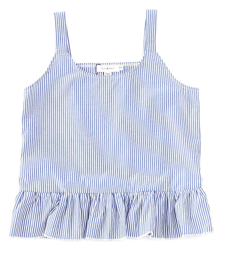 Mini Molly Big Girls 8-14 Stripe Peplum Tank Top