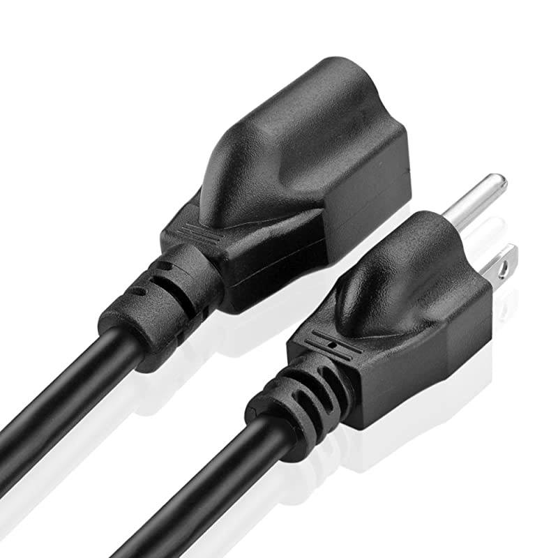 Universal Power Extension Cord Cable Strip (6FT) - NEMA 5-15R to NEMA 5-15P Wire Connector Socket Plug Jack Outlet Power Strip Liberator Space Port Saver Extender - Black