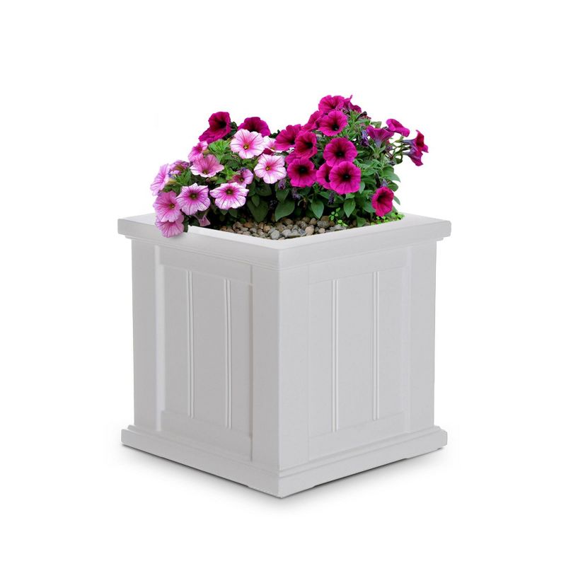 14"x14" Cape Cod Square Outdoor Planter White - Mayne