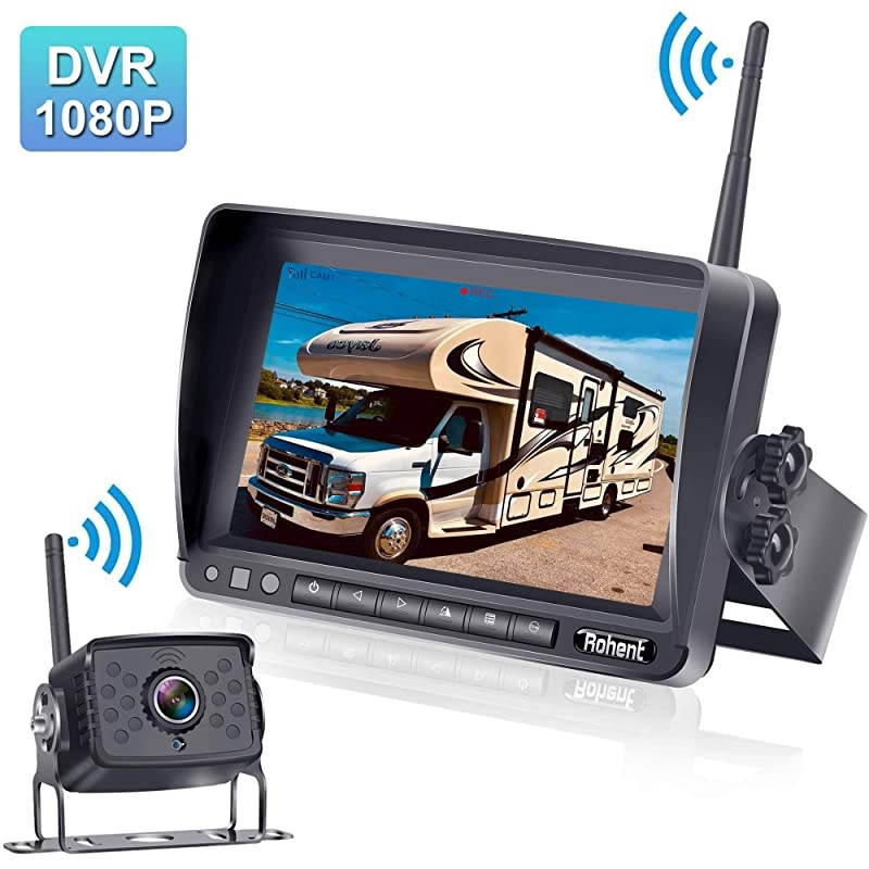 FHD 1080P Digital Wireless Backup Camera with 7quot DVR Monitor HighSpeed Observation System for RVsTrucksTrailersFifth Wheel IP69K Waterproof Super Night Vision Guide Lines DIY