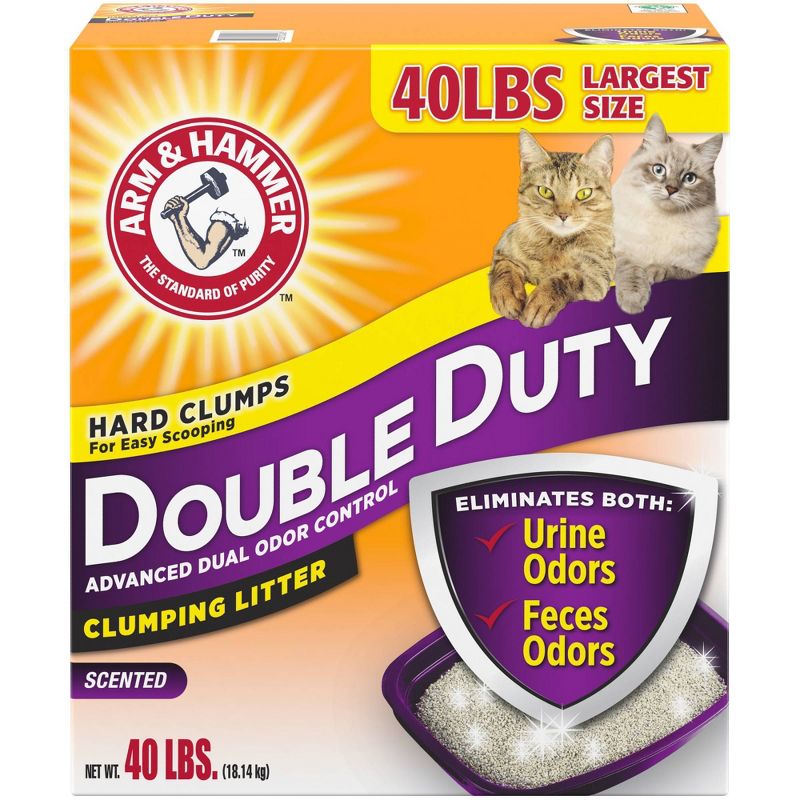 Arm & Hammer Double Duty Advanced Odor Control Clumping Cat Litter - 40lbs