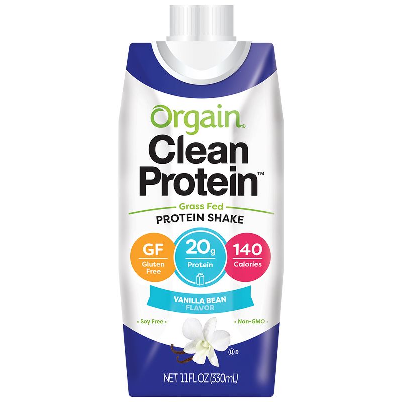 Orgain Clean Grass-Fed Protein Shake - Vanilla Bean - 12ct