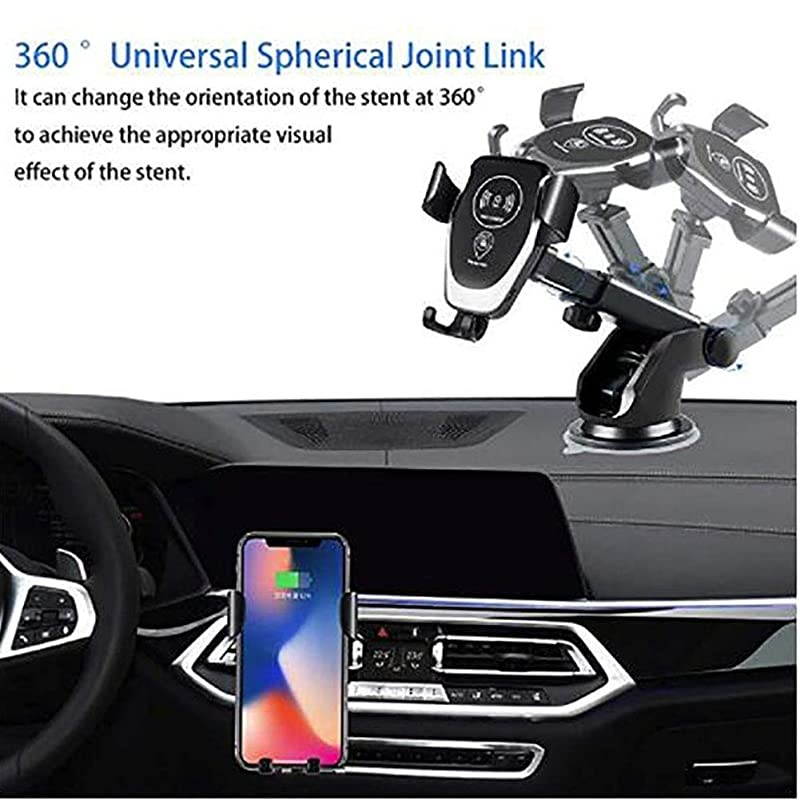 Wireless Car Charger 10W Fast Charge Car Phone Holder Adjustable Gravity Sensor Compatible for iPhone XsXs MaxXRX 88 Plus Samsung Galaxy S10 S10 + S9 S9 + S8 S8 +