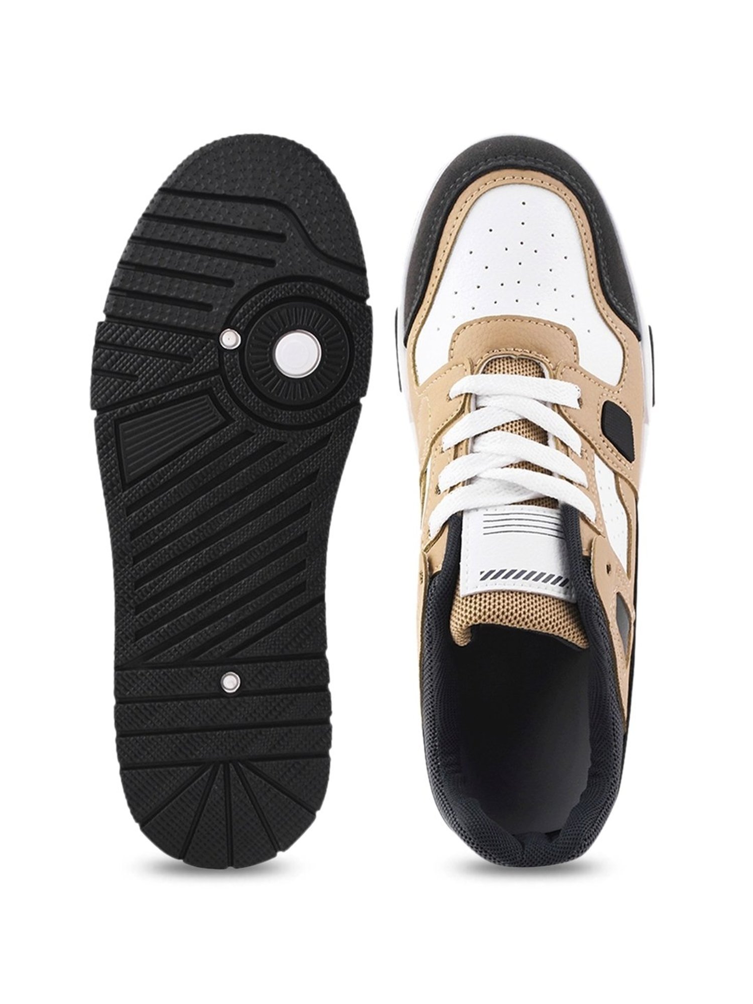 The White Pole Men's Beige Casual Sneakers