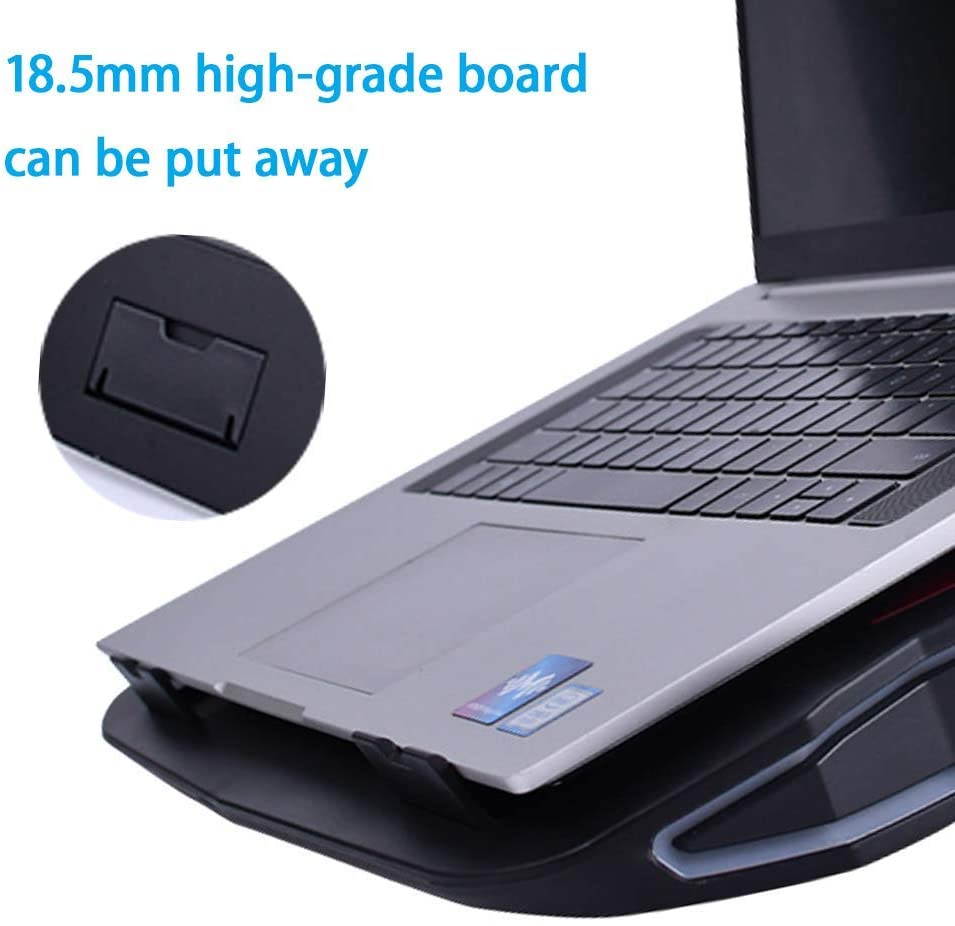 Laptop Fan Cooling Pad, Gaming Laptops Radiator Cooling Stand, Double Quiet high Speed Turbine Large air Volume USB Laptop Cooler, Suitable for 15-18inch laptops, 2 Heights, Colorful LED Lights