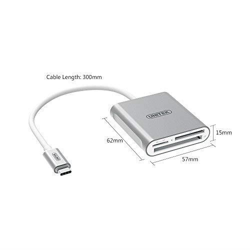 Unitek USB C SD Card Reader, Aluminum 3-Slot USB 3.0 Type-C Flash Memory Card Reader for USB C Device, Supports SanDisk Compact Flash Memory Card and Lexar Professional CompactFlash Card