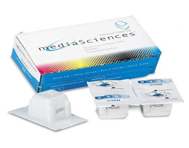 Media Sciences MS8400C3 (108R00605) Solid Ink Stick, 3 Ink Sticks, Cyan