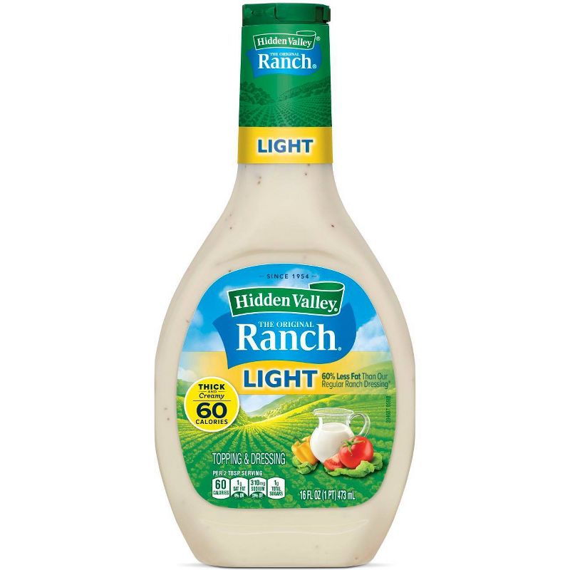 Hidden Valley Original Ranch Light Salad Dressing & Topping - Gluten Free - 16fl oz