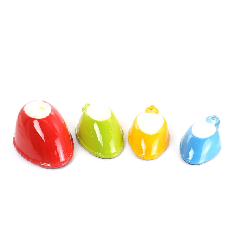 Gibson Elite Pueblo Springs 4 Piece Hand Painted Ceramic Measuring Scoop Set in Assorted Colors