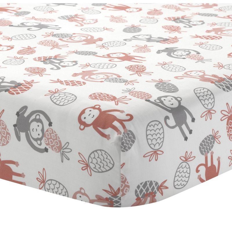 Lambs & Ivy Calypso 4-Piece Crib Bedding Set - Pink, Gray, Gold, Animals, Jungle