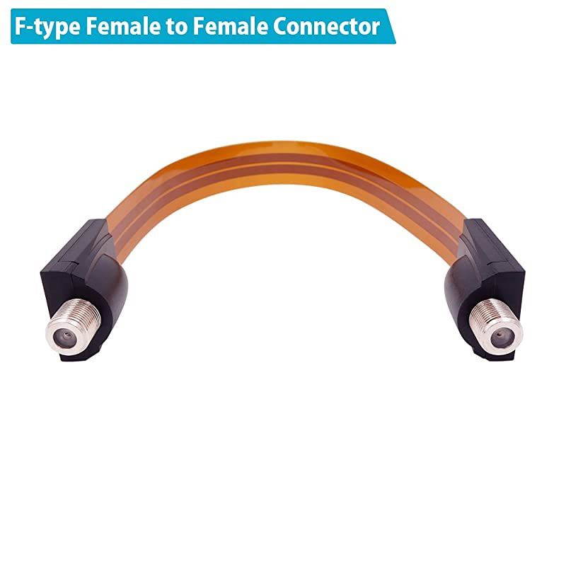 Ultra-thin) Flat Coaxial Cable Wire F Female to F Female Plug Jack Connector Adapter Coax Cable for Digital Audio Video TV Satellite RF Door Windows Outdoor Cable Wire Antenna Lead-in Indoor