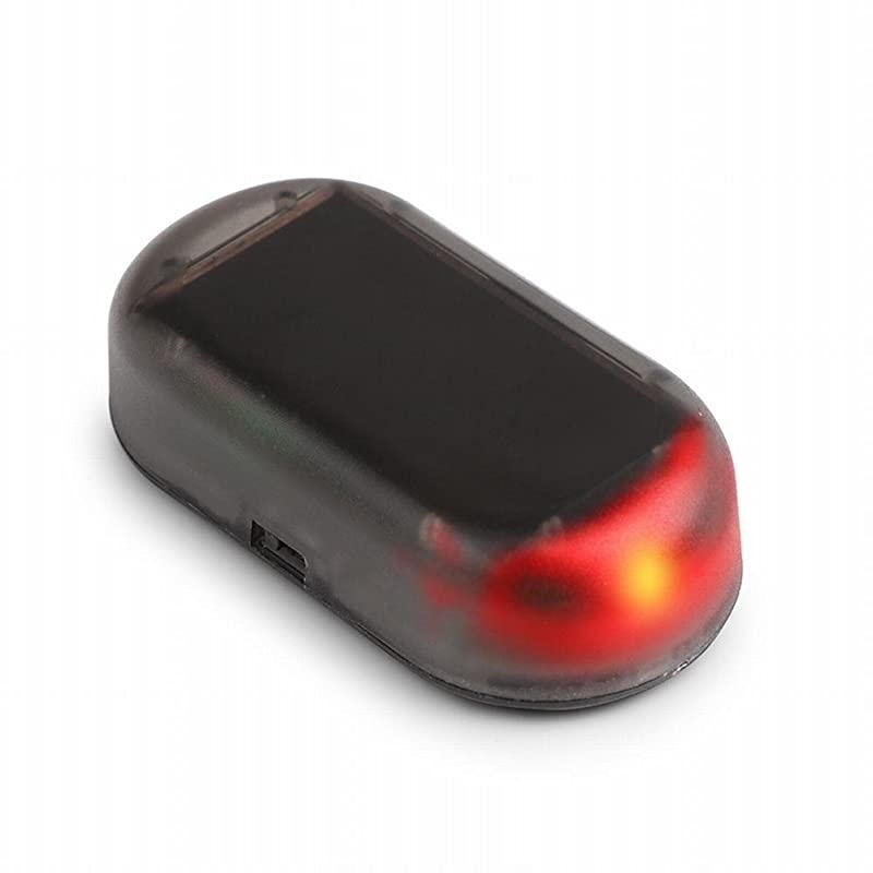 Solar Power Simulated Car Alarm LED Light AntiTheft Warning Lights Flashing Security Lamp Red