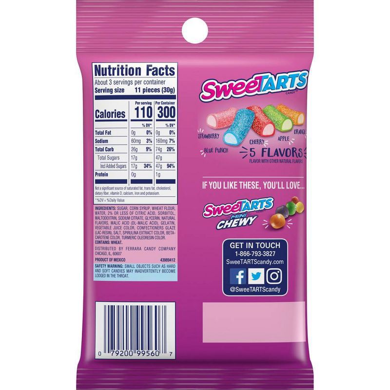 SweeTARTS Ropes Bites Candy - 3.0oz