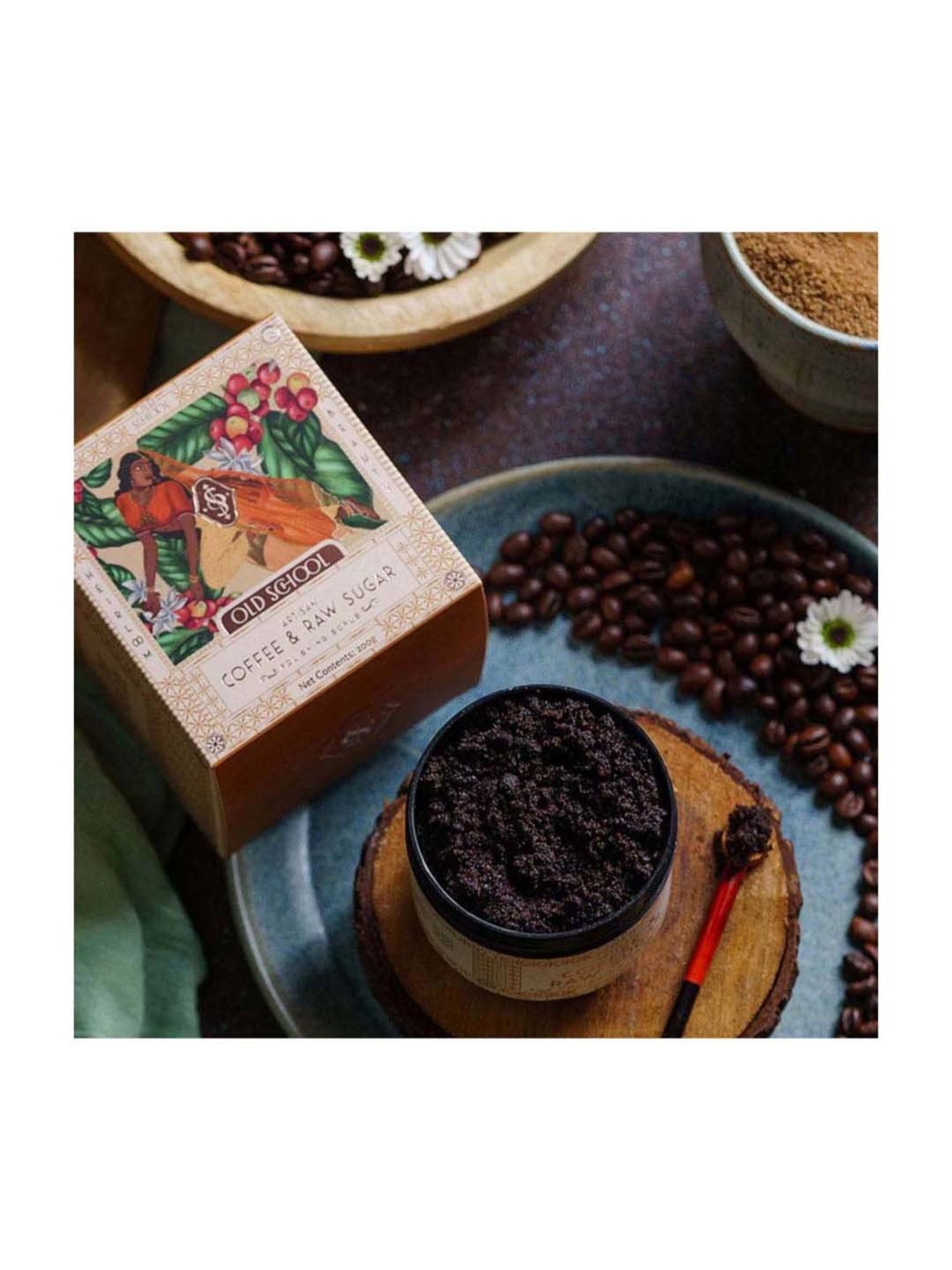 Old School Rituals Artisan Coffee & Raw Sugar Polishing Scrub - 200 gm