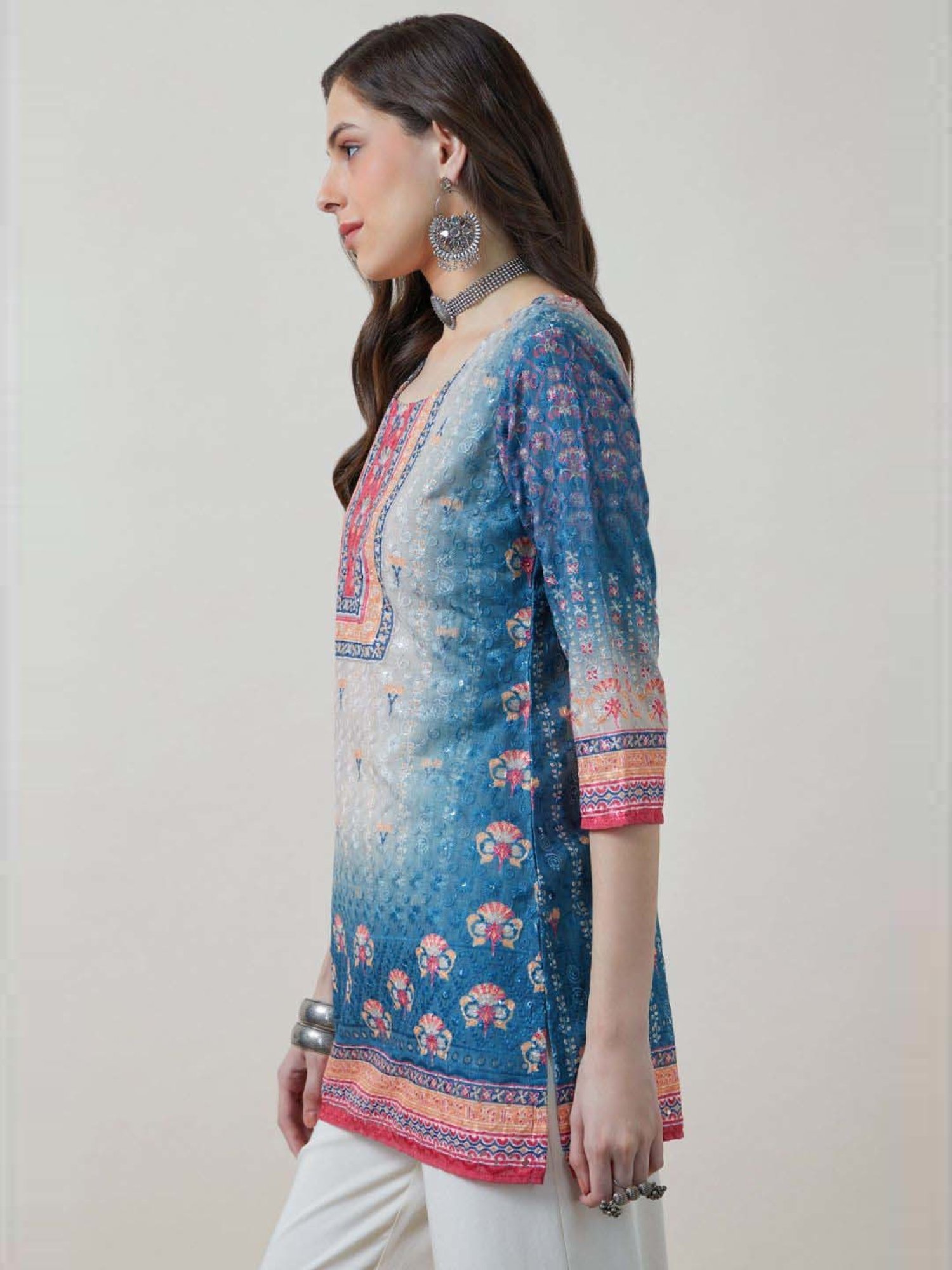 Soch Blue Embroidered Tunic