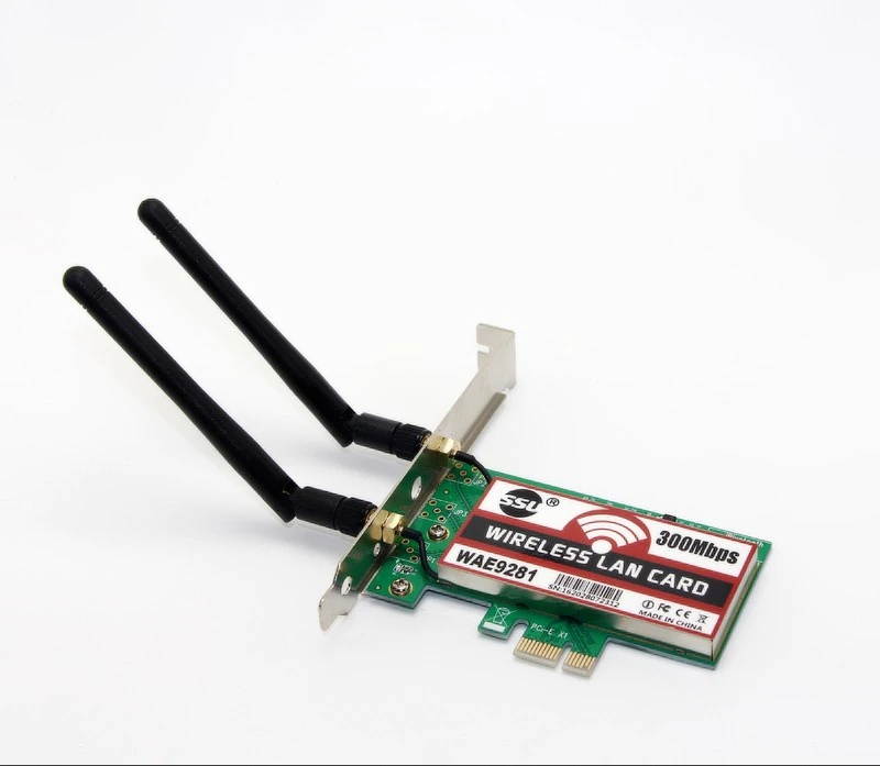 PCI-Express 300Mbps Wireless WiFi Card Adapter 2 Antennas for Desktop Laptop PC