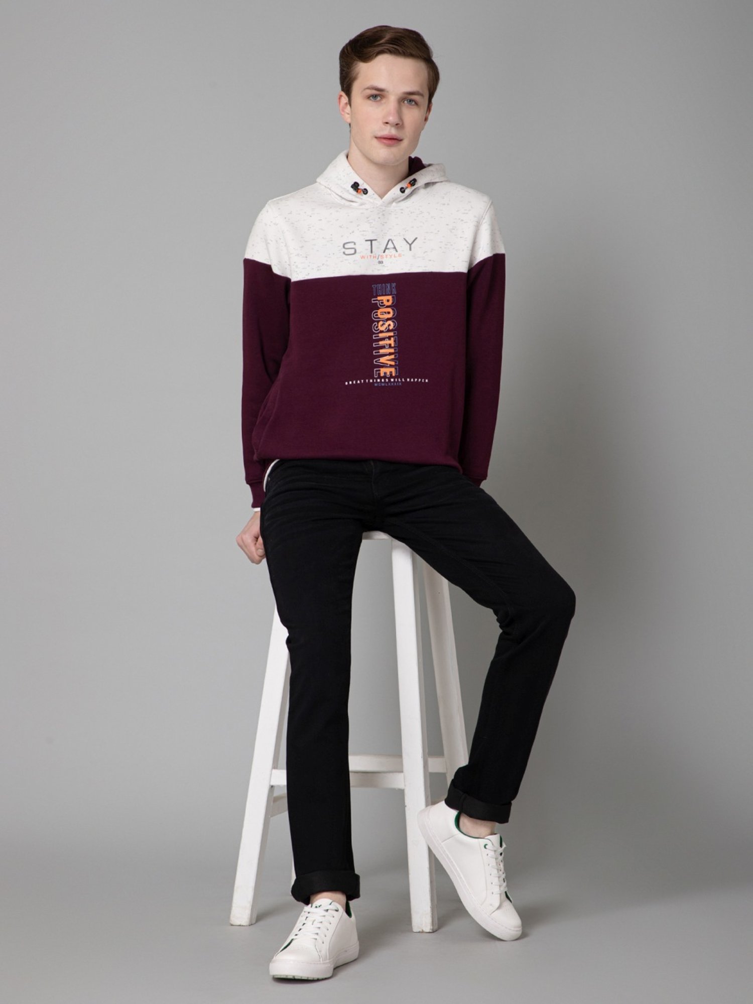 Spykar Red Slim Fit Sweatshirt