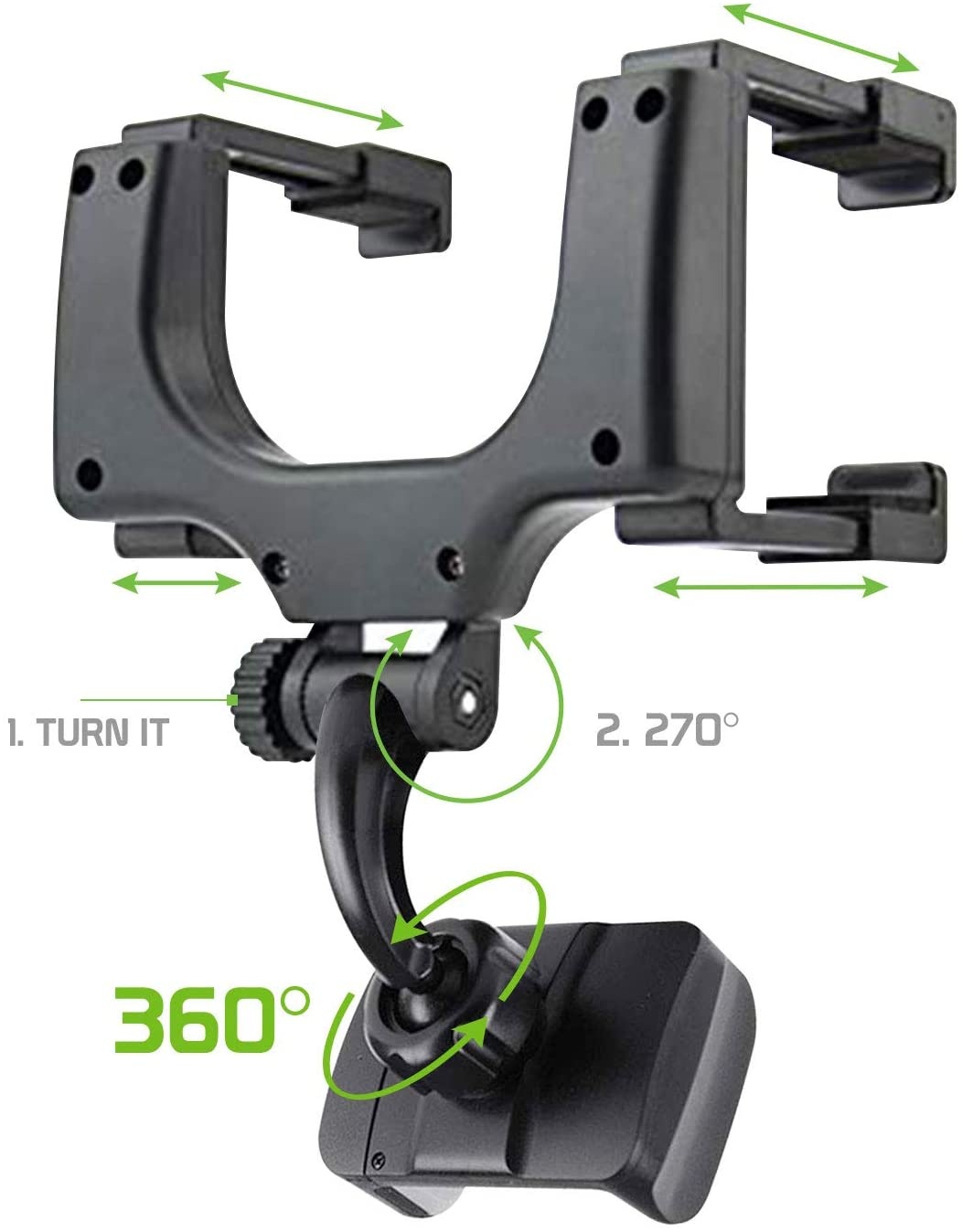 Cellet Vehicle Rear View Mirror Phone Holder Mount Universal Smartphone Cradle Compatible to iPhone 11/11 Pro Xr Xs Max X 8 Plus Note 10 9 Galaxy S20 S20+ 5G S10 Plus S9 S8 Google Pixel 4 3 XL GPS LG